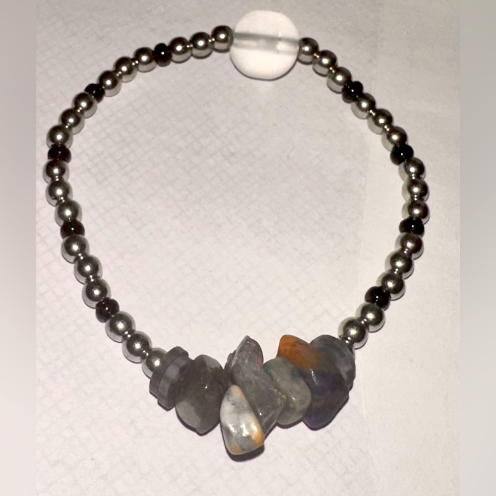 HANDMADE STRETCHY BEADED FRIENDSHIP BRACELET with glass beads and crystals